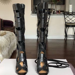 Nine West Black Gladiator Heels